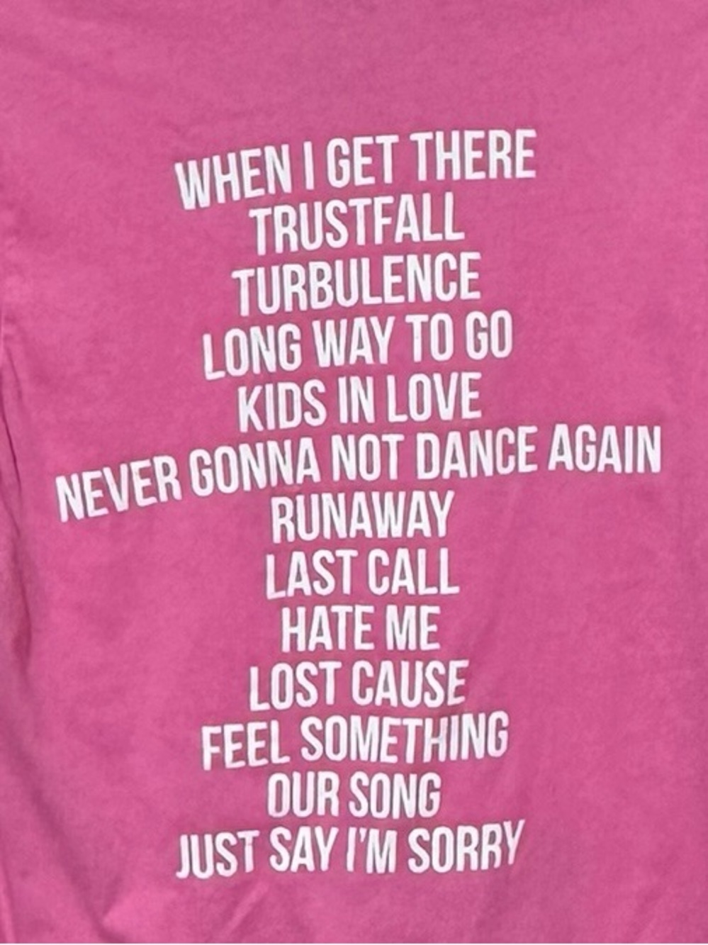 P!NK Trustfall 2023 Graphic Tee S 17.5” p2p Pink NWOT - Picture 7 of 8